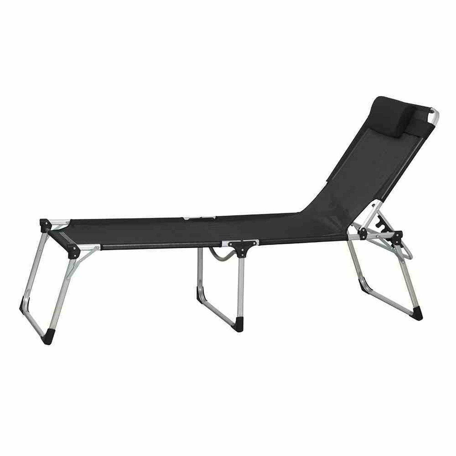 Gartenliege SOLE - schwarz-silber - klappbar