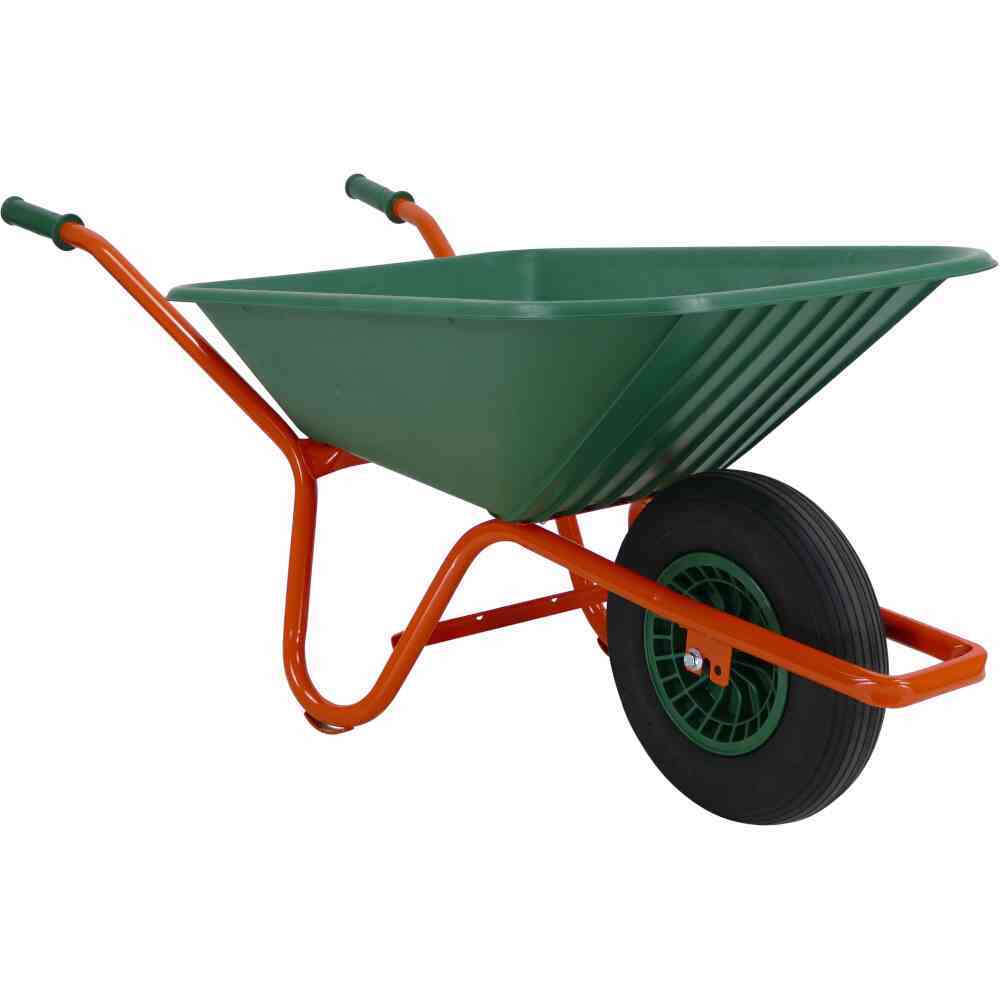 Gartenschubkarre - grün-orange - 90 Liter
