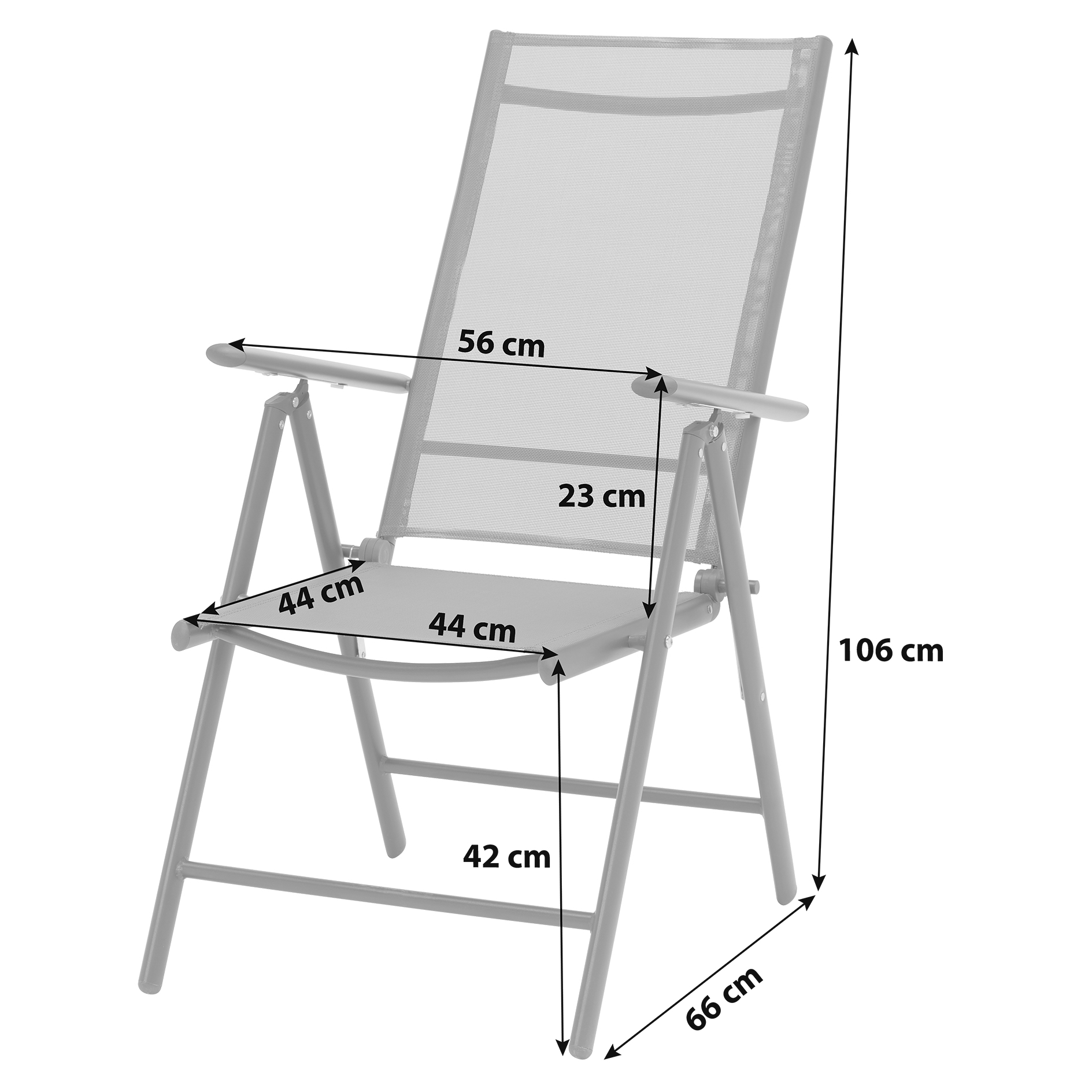 Gartenstuhl - anthrazit - Aluminium