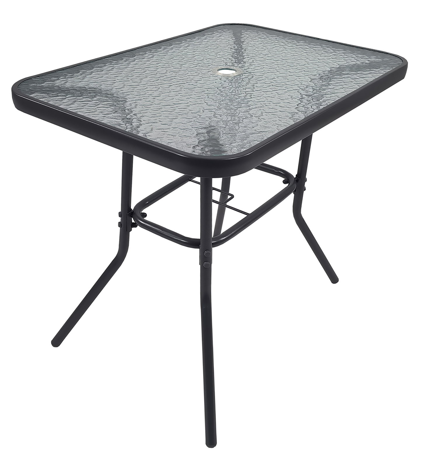 Gartentisch - anthrazit - Glasplatte - 80x55 cm