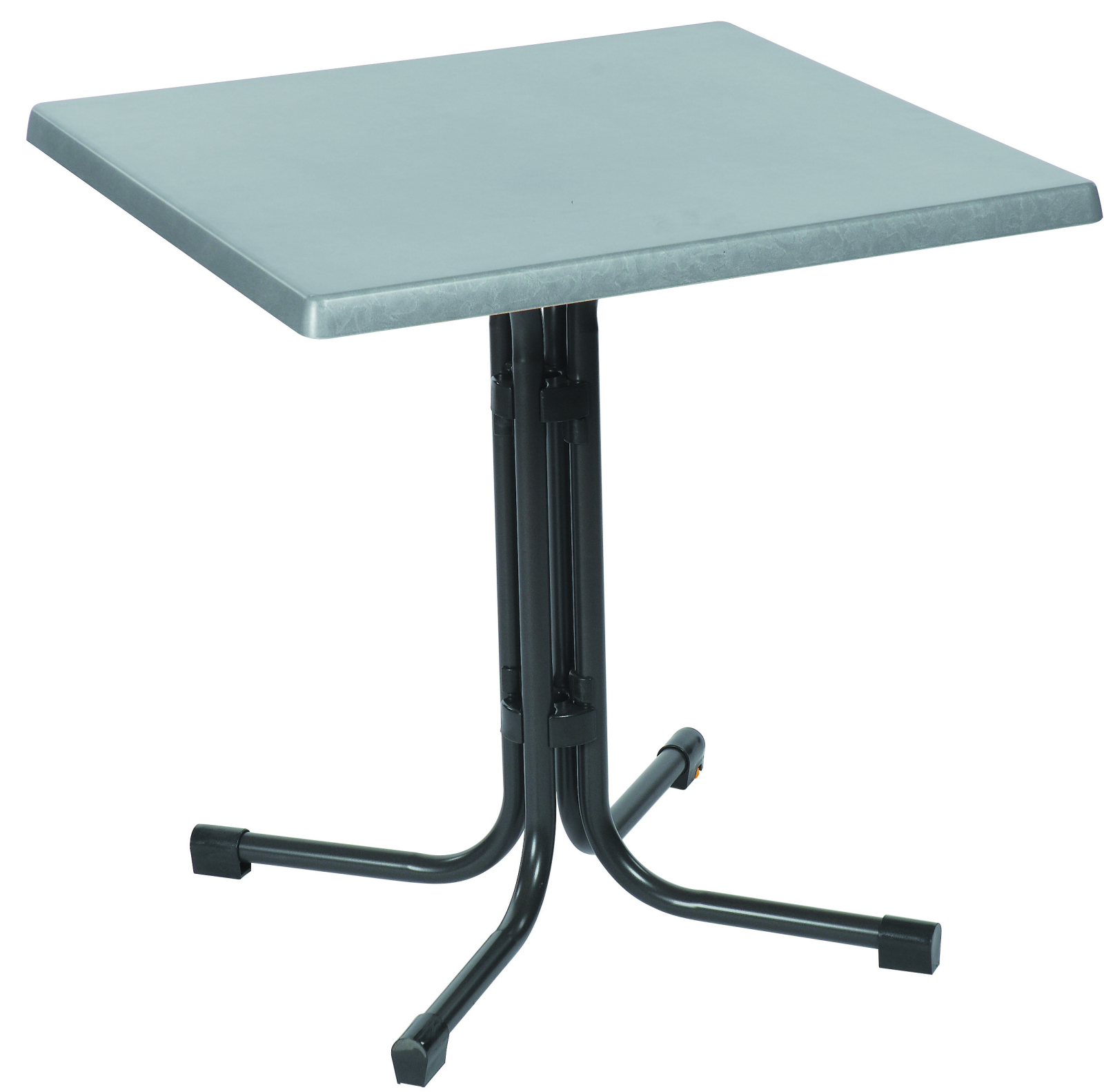 Gartentisch - anthrazit-inox - klappbar - 80x80 cm