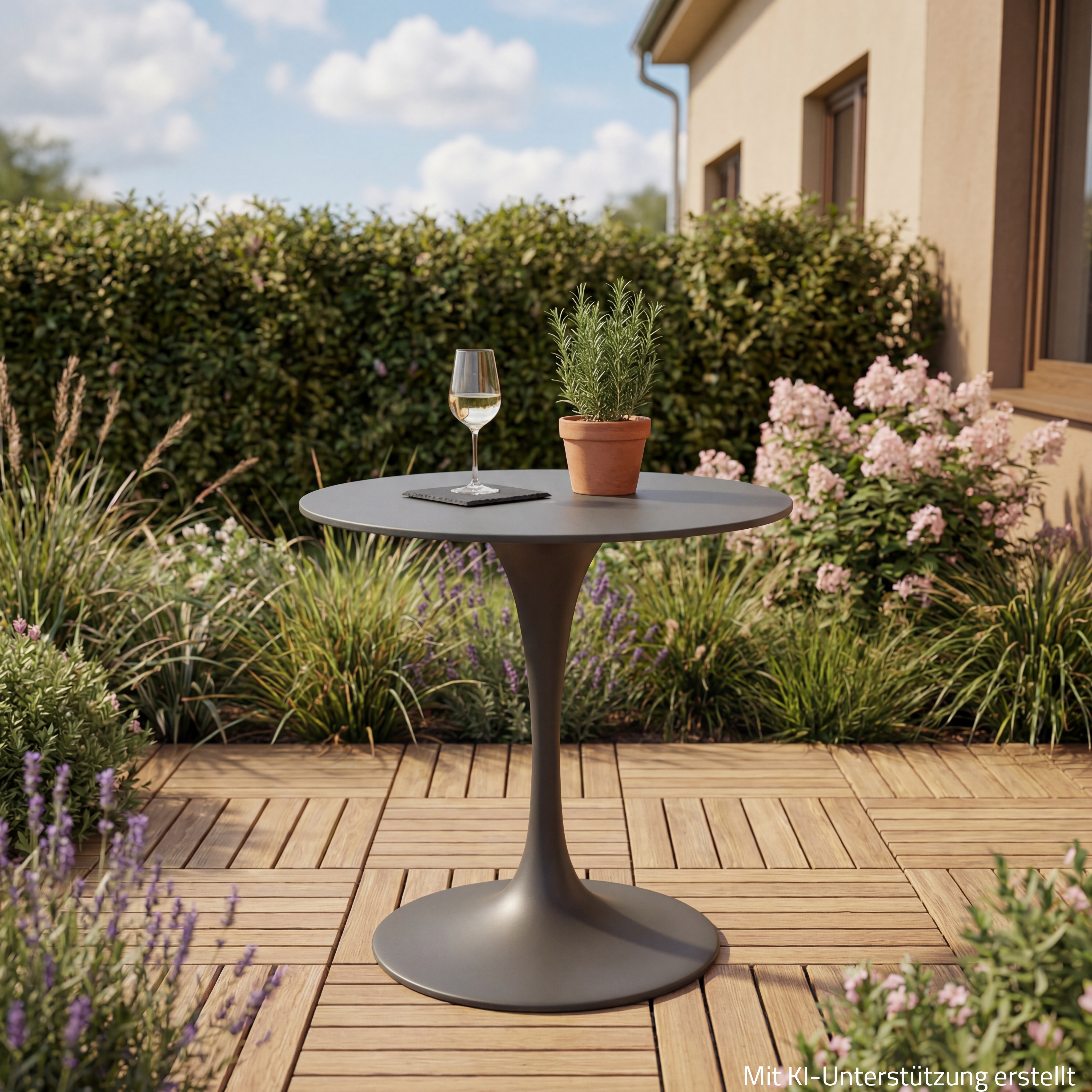Gartentisch - anthrazit - rund - Ø 70 cm