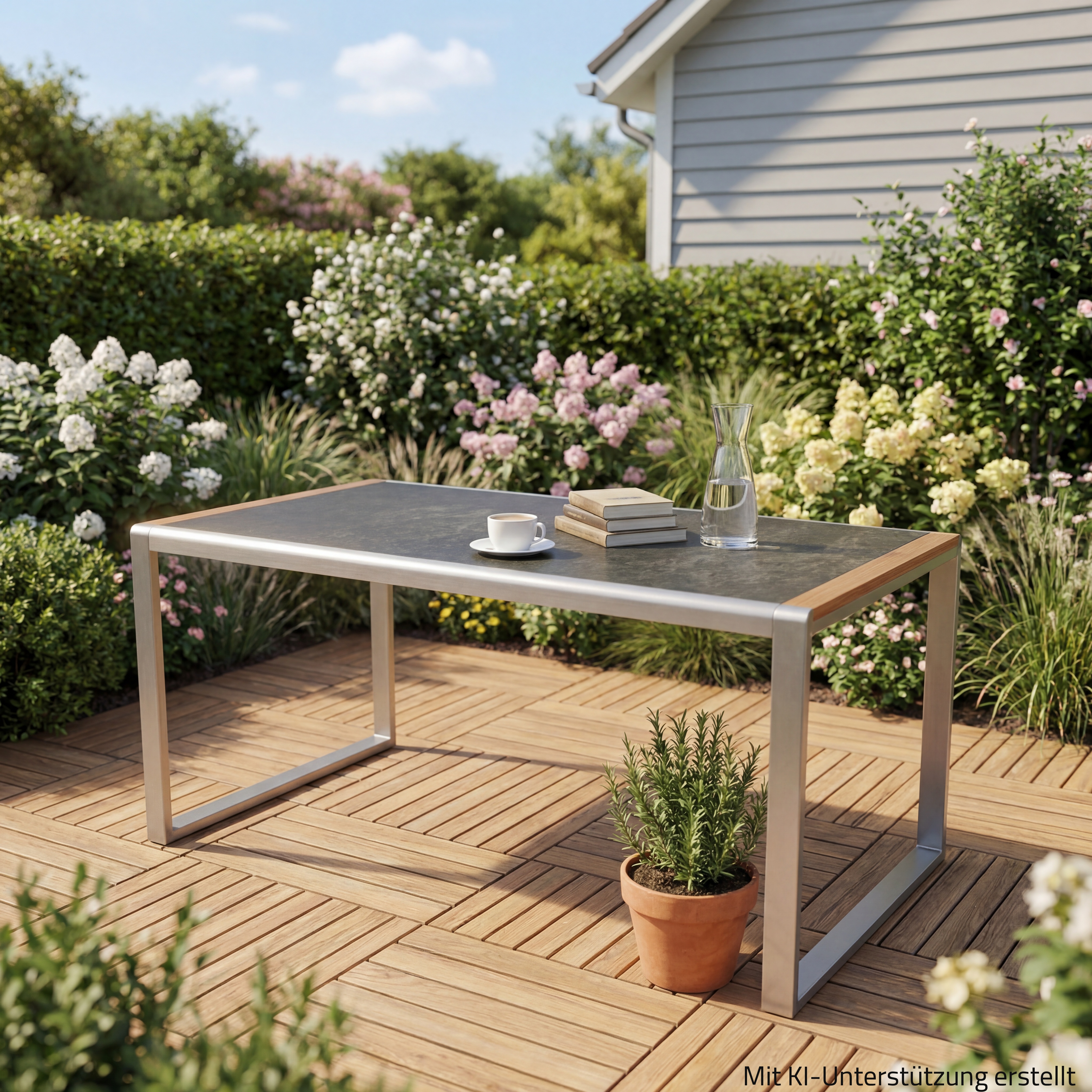 Gartentisch AVERNA - anthrazit - 160x90 cm