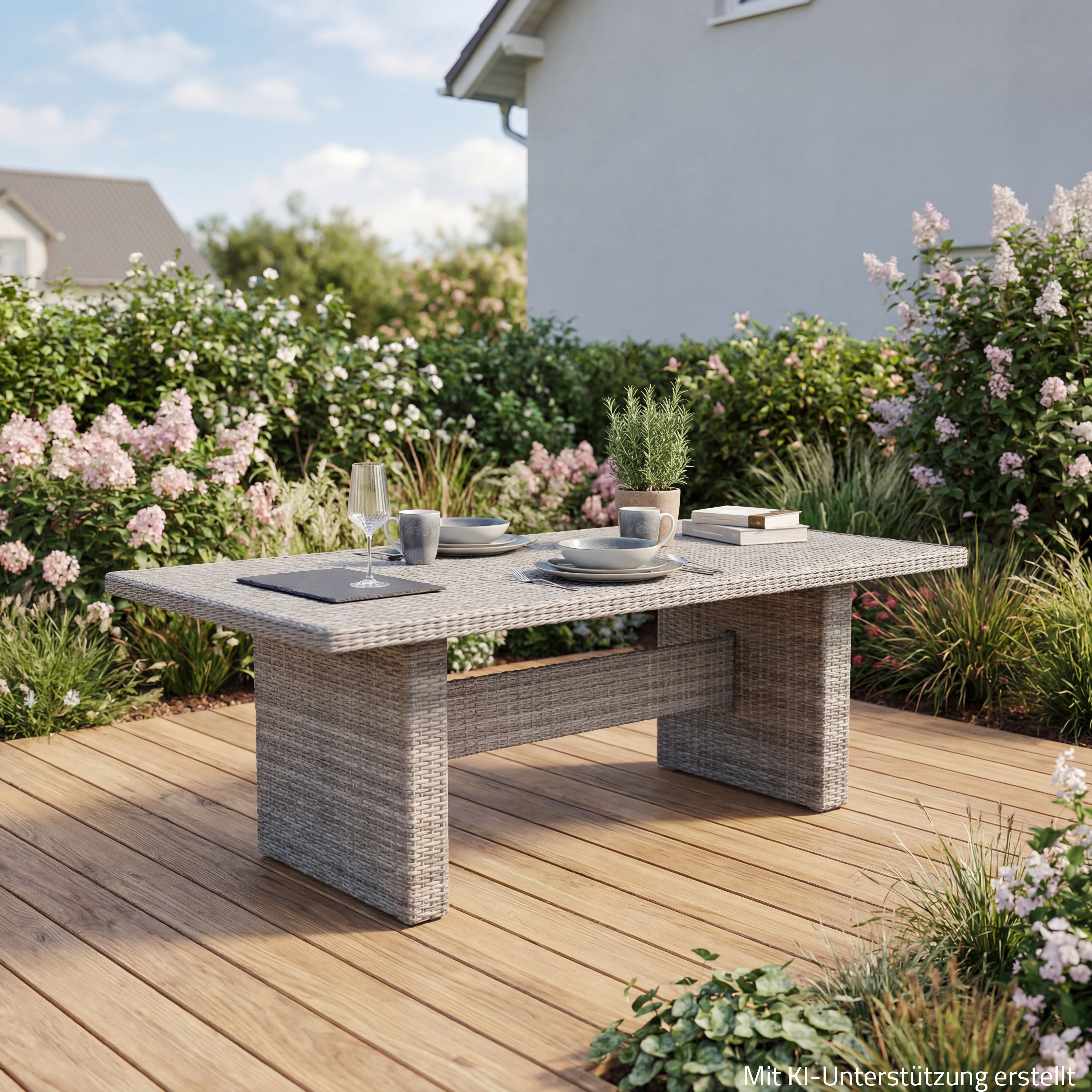 Gartentisch DIJON - grau - 200x100 cm