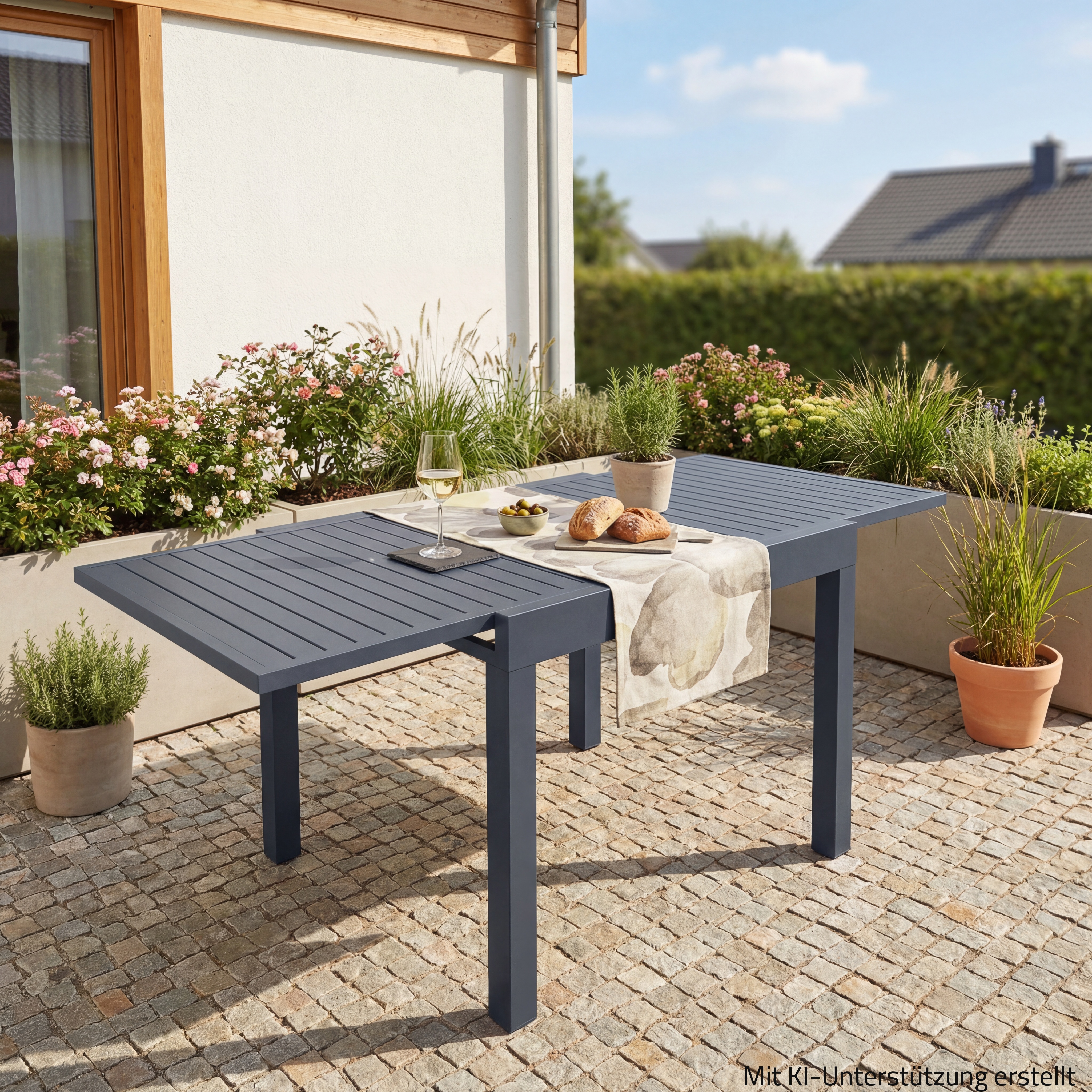 Gartentisch ELENA - anthrazit - ausziehbar