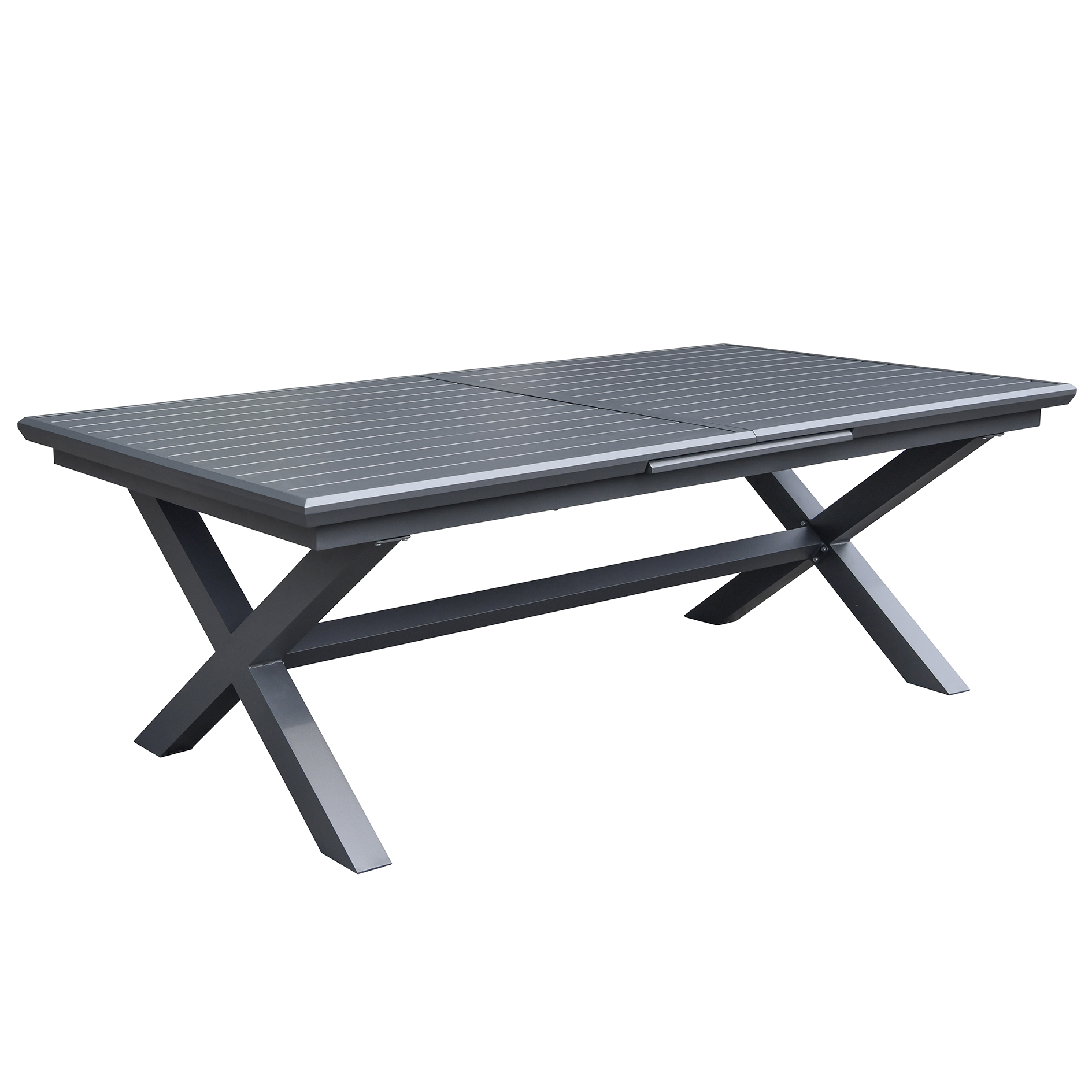 Gartentisch - grau matt - ausziehbar - 220 x104 cm