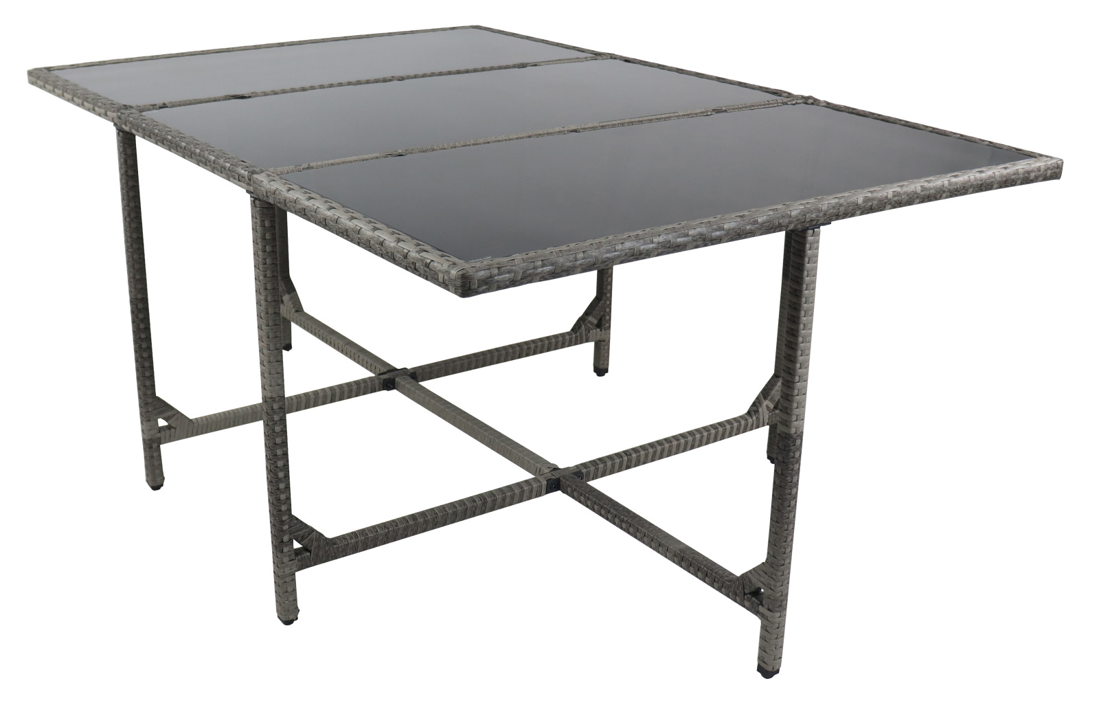 Gartentisch - grau - Rattan - 170 cm