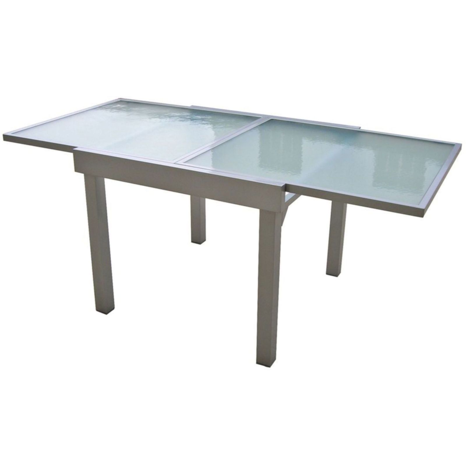 Gartentisch LOLA - grau - Glas - ausziehbar bis 180 cm