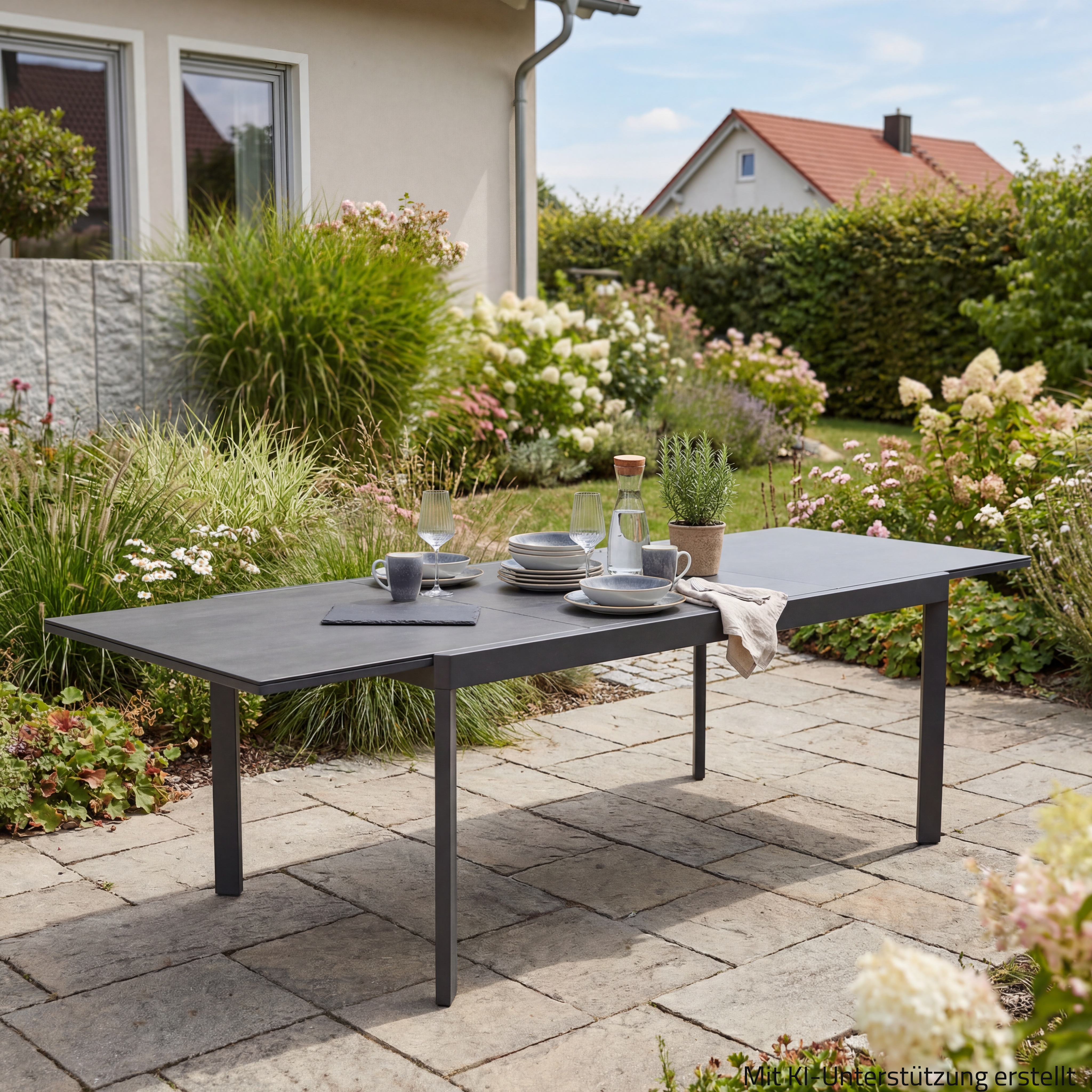 Gartentisch NEREA - graphit-anthrazit - ausziehbar