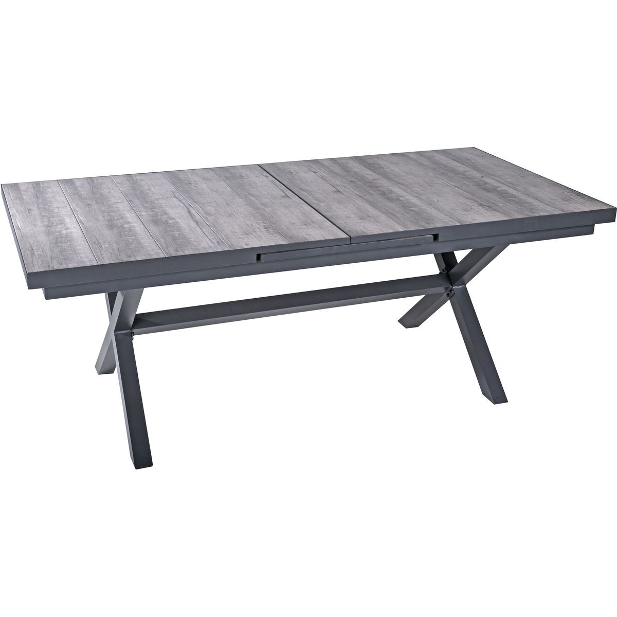 Gartentisch RANA - Eiche-Optik - grau - Keramik - ausziehbar