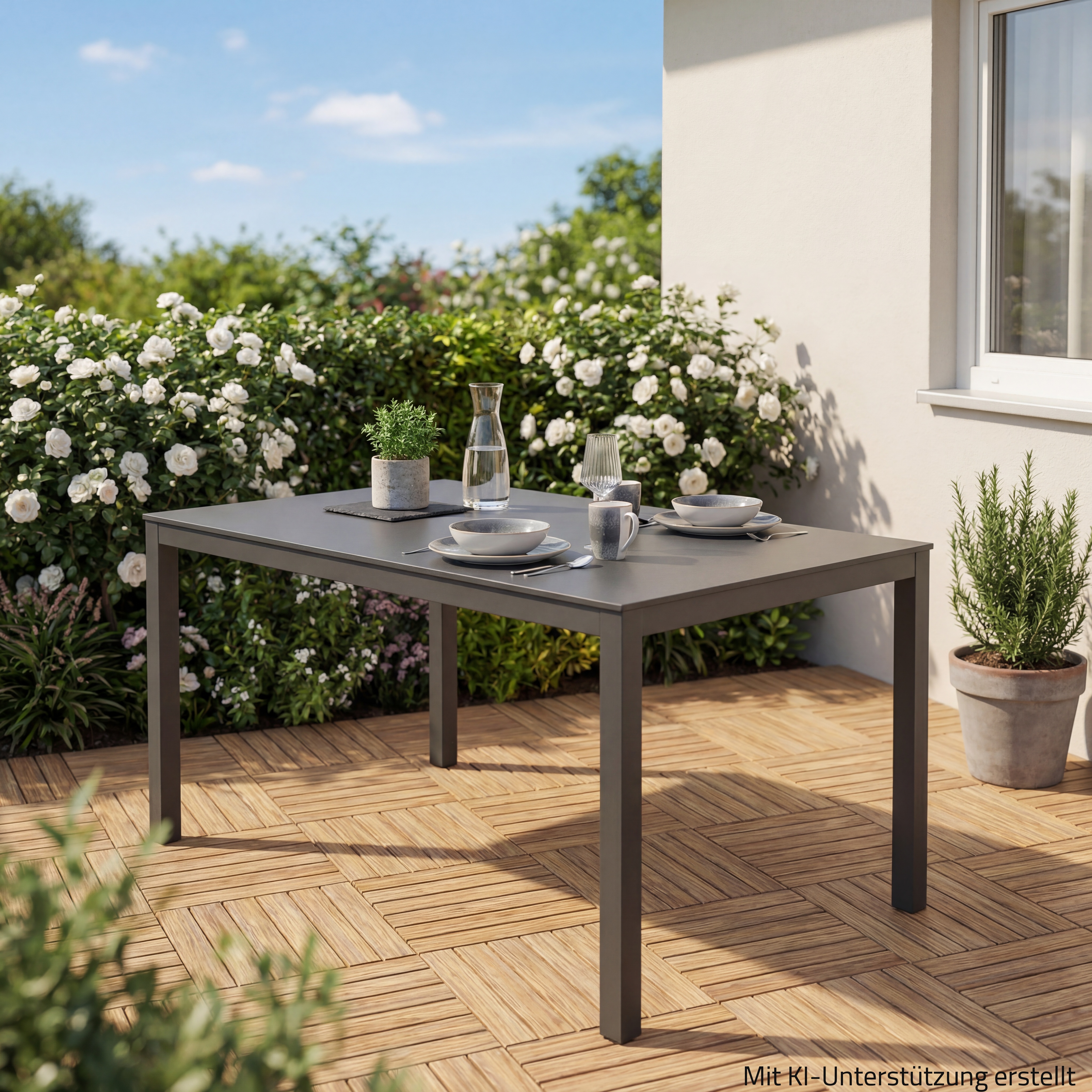 Gartentisch SOPHIA - anthrazit - 158x90 cm