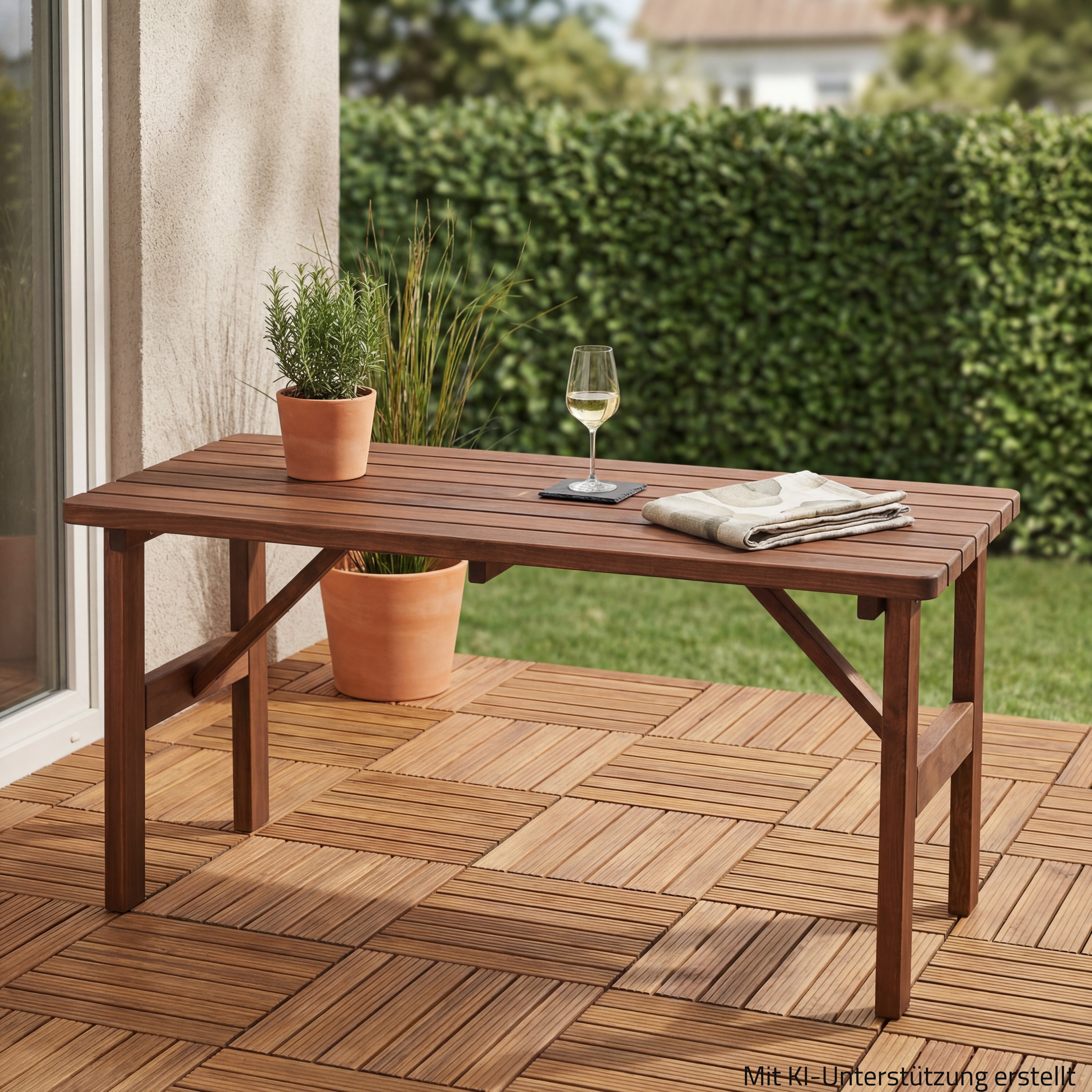 Gartentisch TESSIN - braun - 150x72 cm