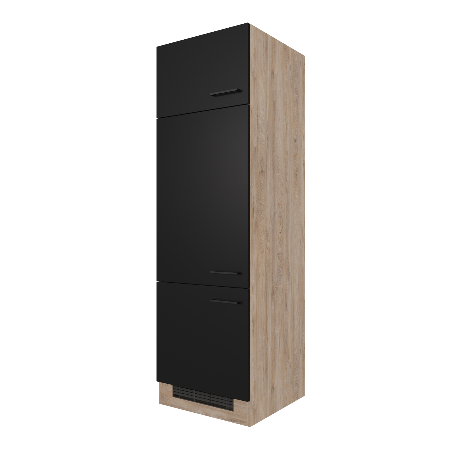 Geräteumbauschrank CAPRI - Touch schwarz - Endgrain Oak - 200 cm