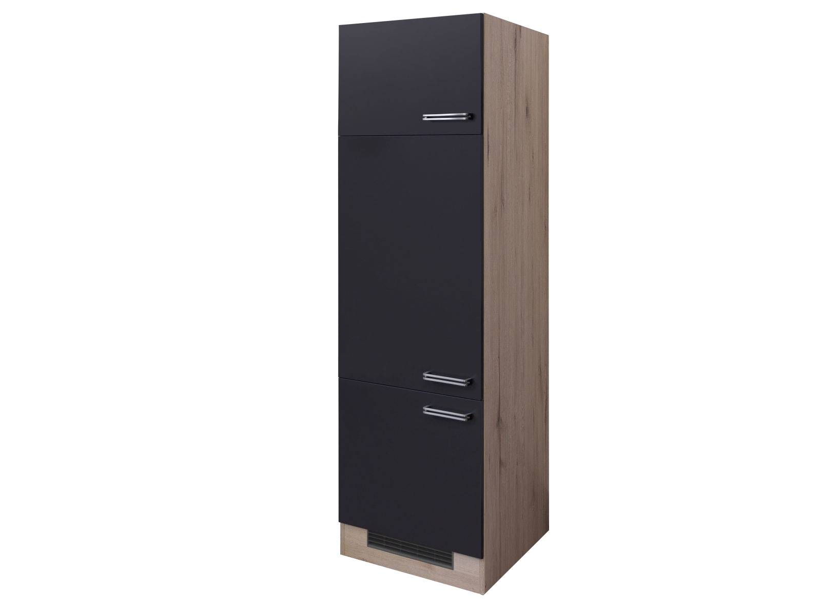 Geräteumbauschrank RISENTO - anthratzit - San Remo Eiche - für Kühlschrank