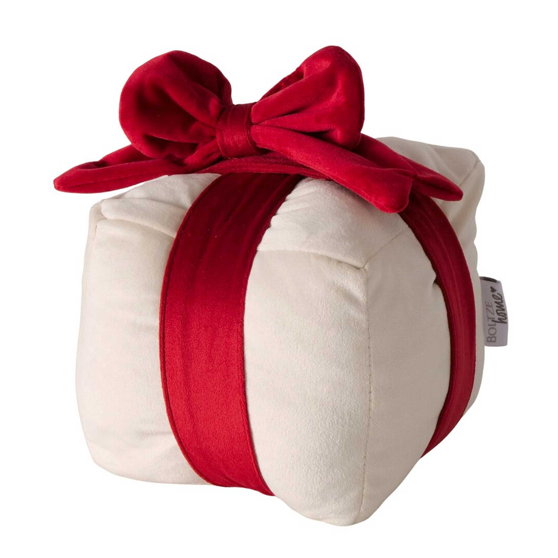 Geschenk-Türstopper - rot-weiß - 18 cm