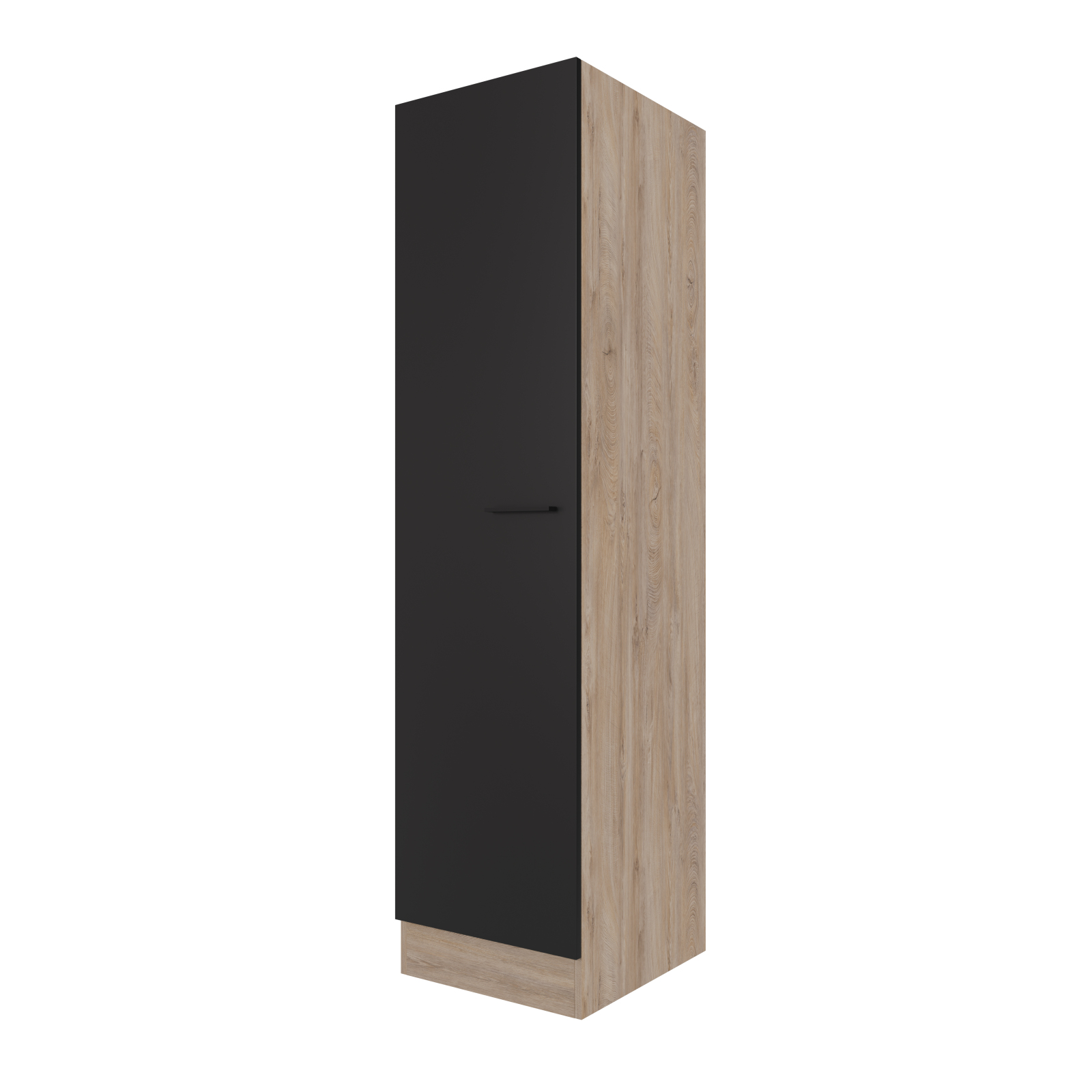 Geschirrschrank CAPRI - Touch schwarz - Endgrain Oak - 50 cm