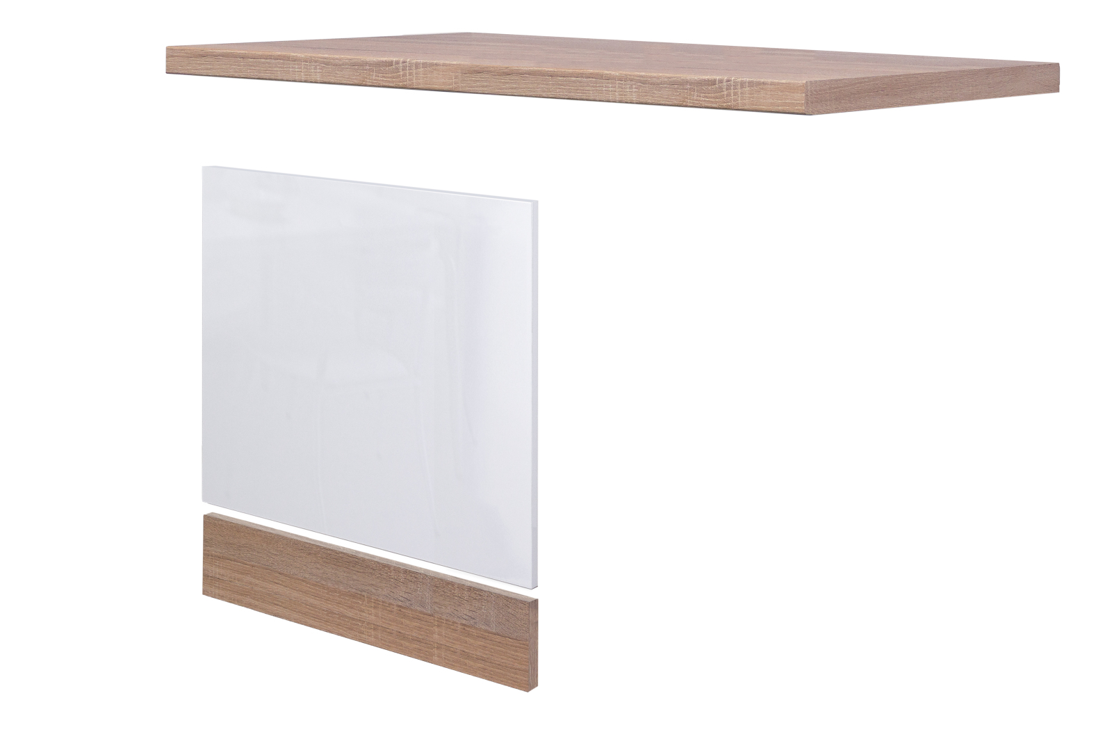 Geschirrspüler-Umbau VALERO - weiß Hochglanz-Sonoma Eiche - 110 cm