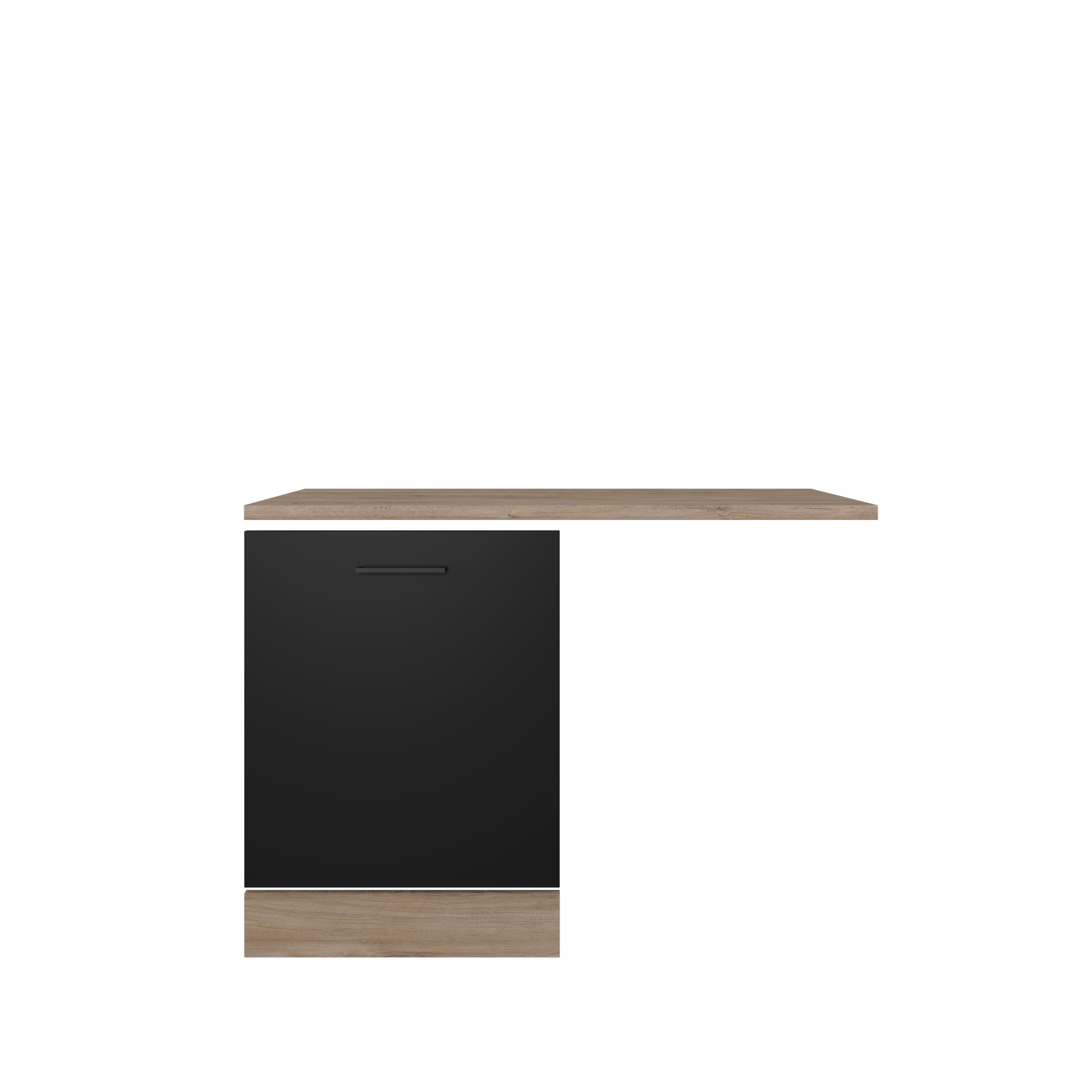 Geschirrspülerumbau-Paket CAPRI - Touch schwarz - Endgrain Oak - für vollintegrierten GSP
