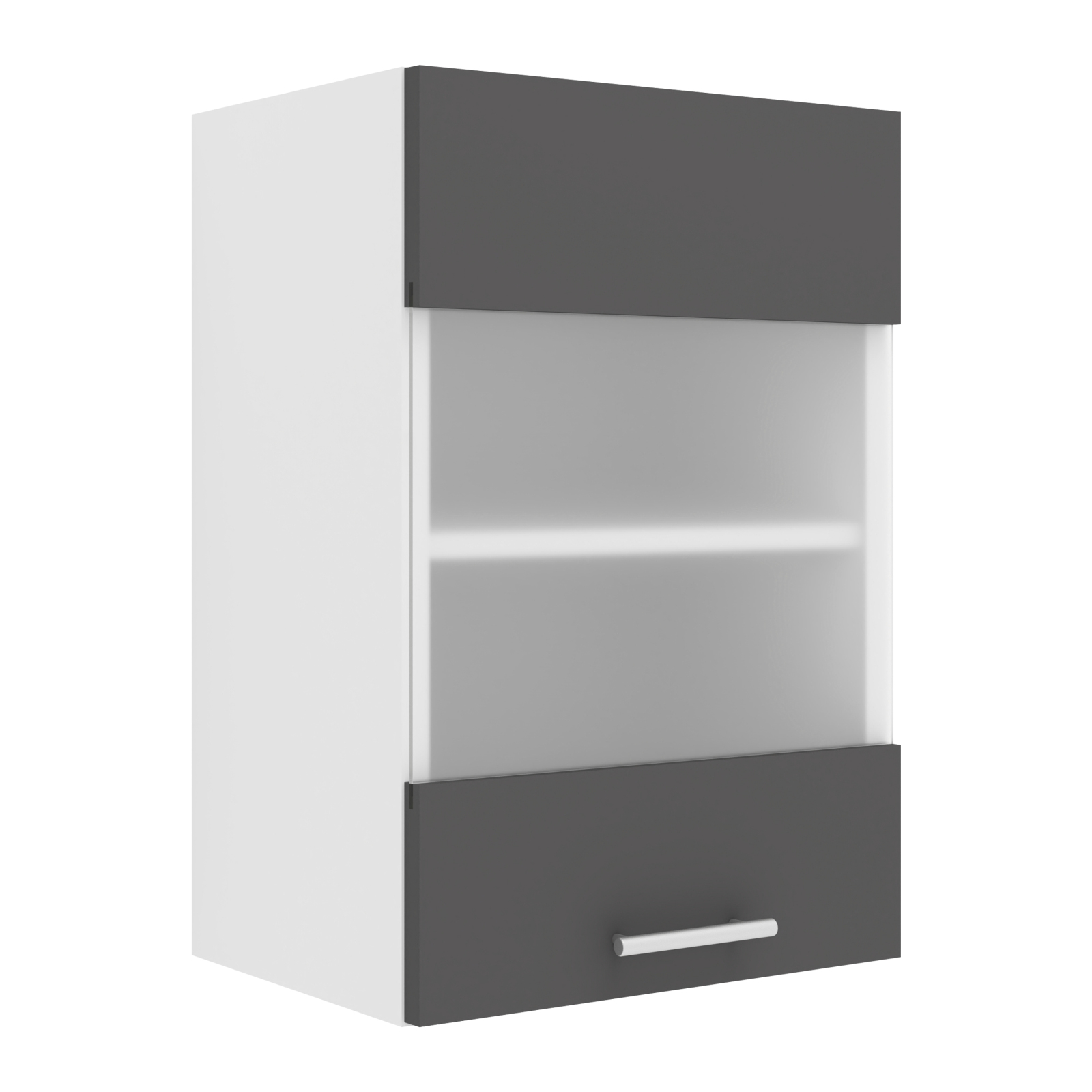 Glas-Hängeschrank ESILO - anthrazit - weiß- 40 cm