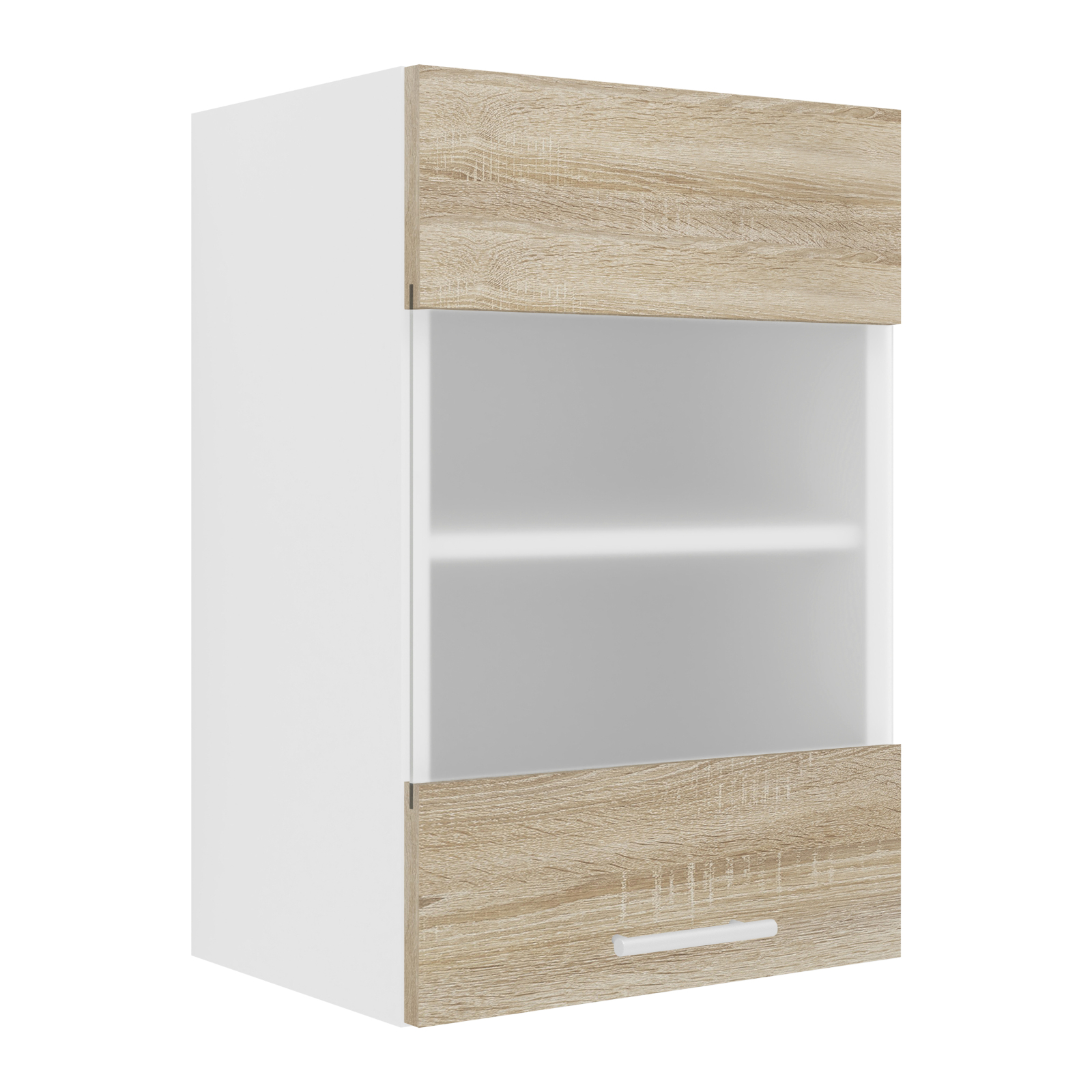 Glas-Hängeschrank ESILO - Sonoma Eich - weiße - 40 cm