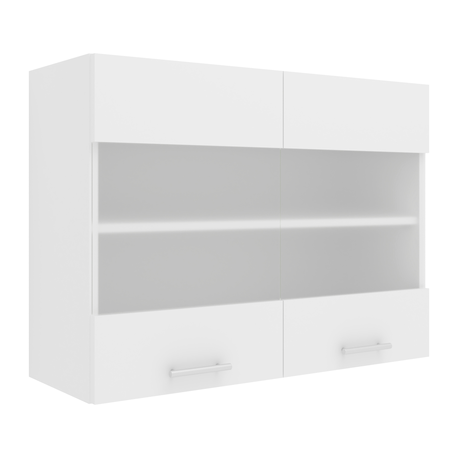 Glas-Hängeschrank ESILO - weiß - 80 cm