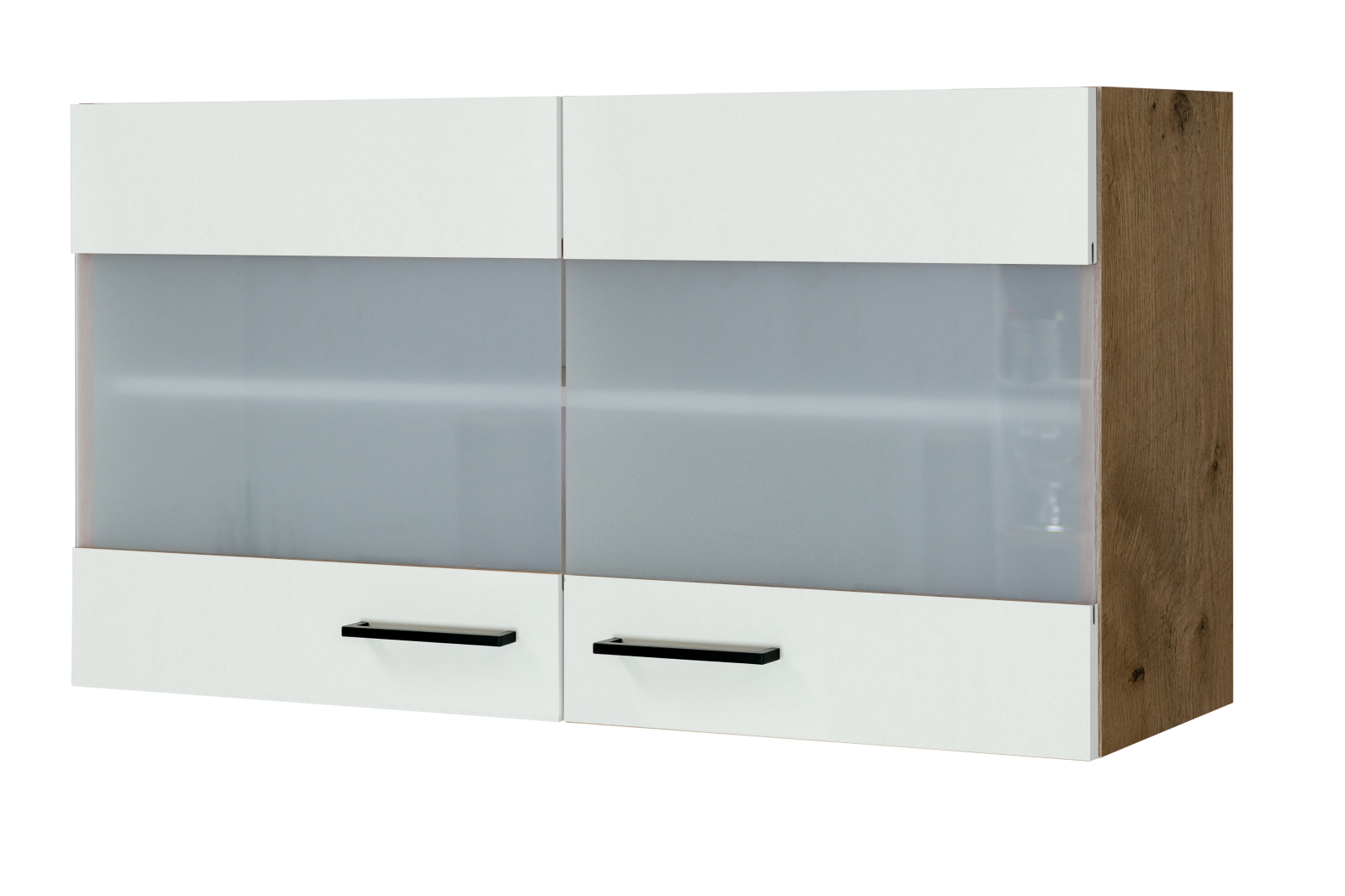 Glas-Hängeschrank VINTEA - Lancelot Oak - Magnolia matt - 100 cm