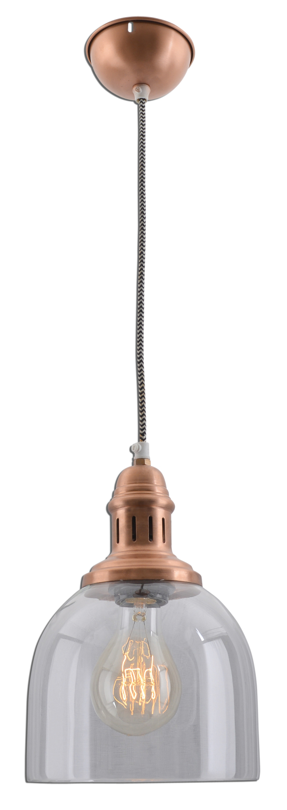 Glas-Pendelleuchte MUMBAI - kupfer - 110 cm