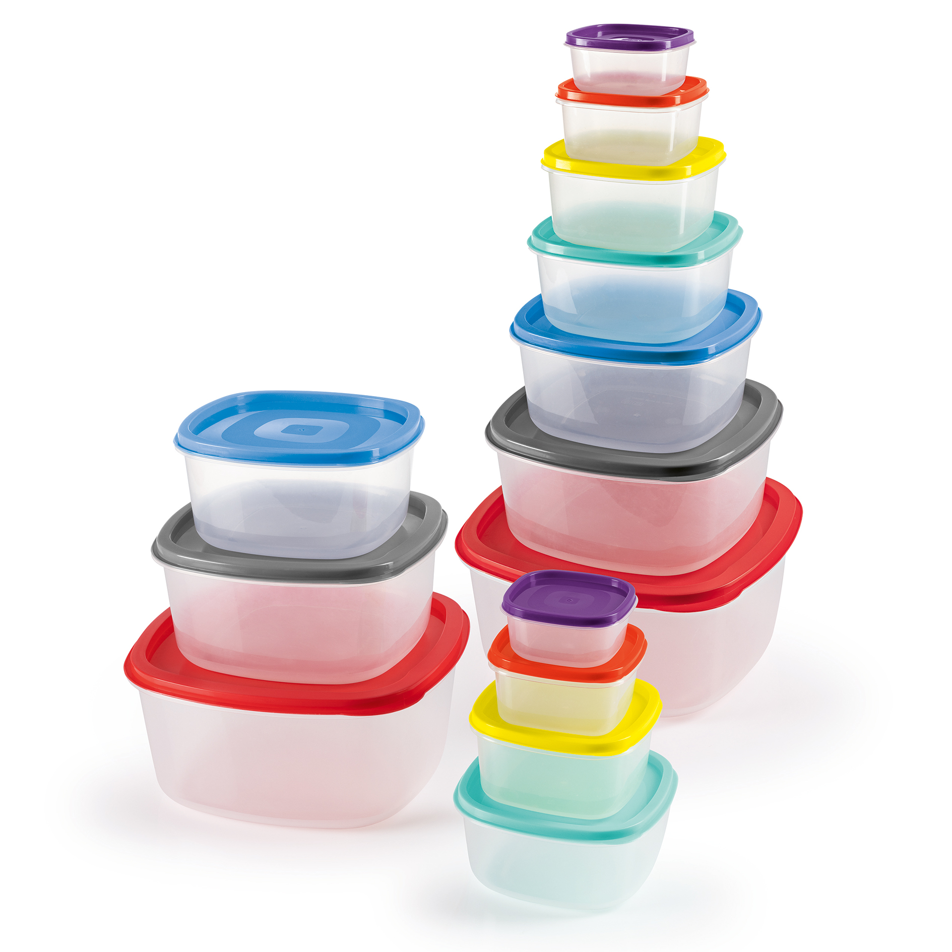 GOURMETMAXX 28-teiliges Frischhaltedosen-Set - mehrfarbig-transparent