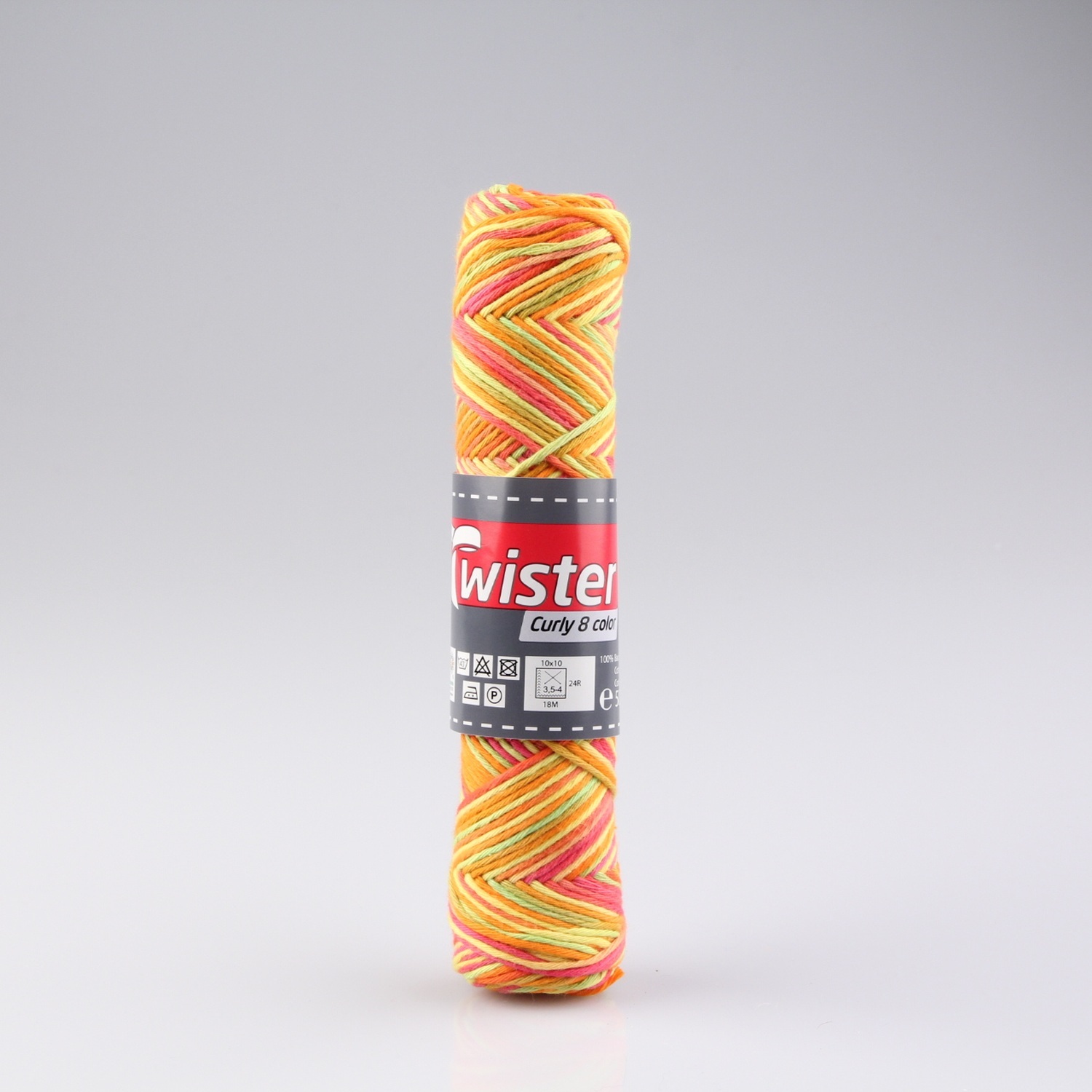 Häkelgarn TWISTER CURLY - neongelb-orange-grün - 50g