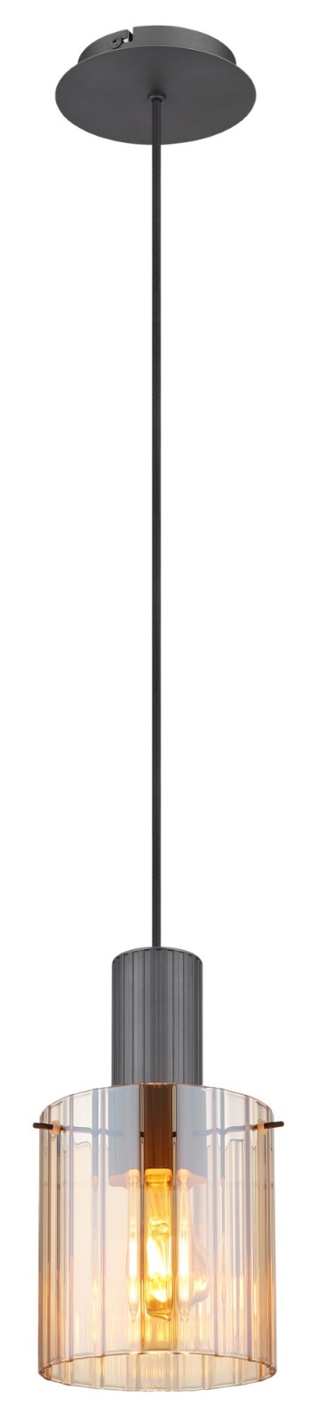 Hängeleuchte - dunkelgrau - amber - 120 cm