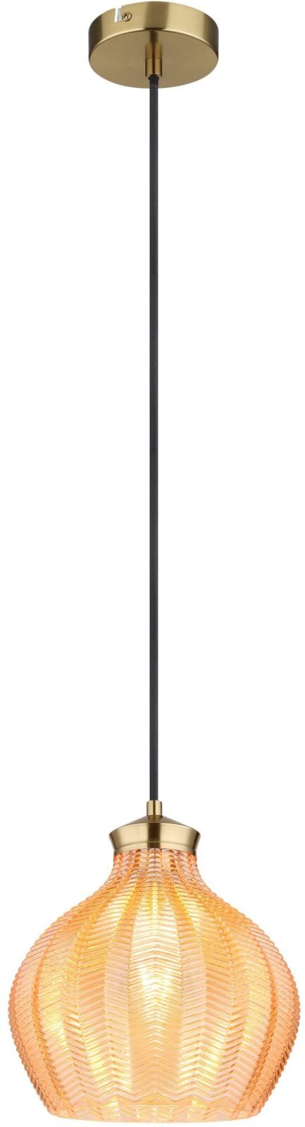 Hängeleuchte - goldfarben matt - amber - 120 cm