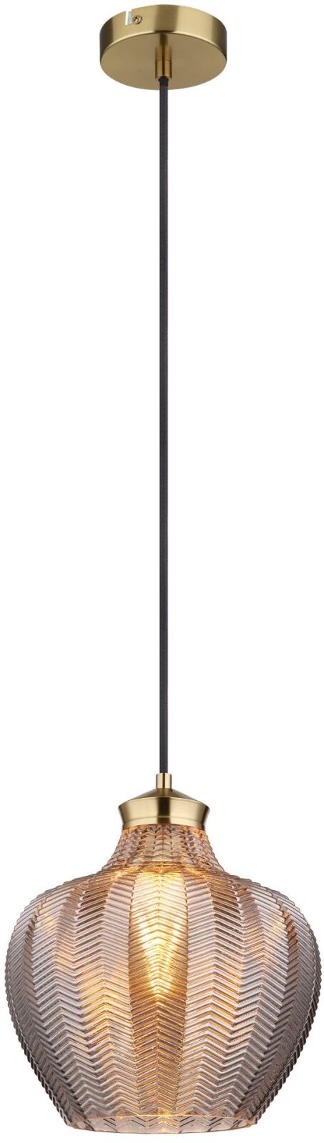 Hängeleuchte - goldfarben matt - rauchfarben - 120 cm
