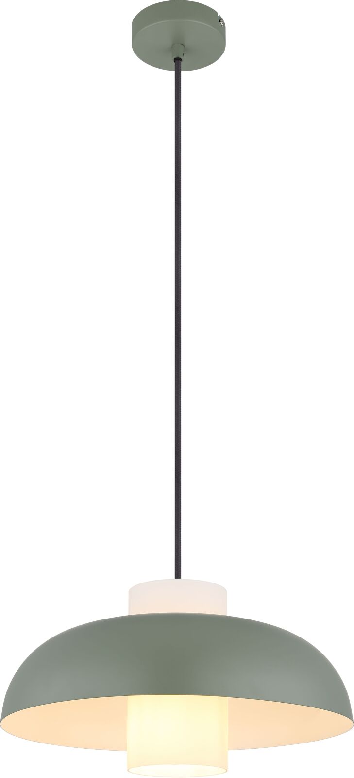 Hängeleuchte - grün matt - opal - Ø 38 cm