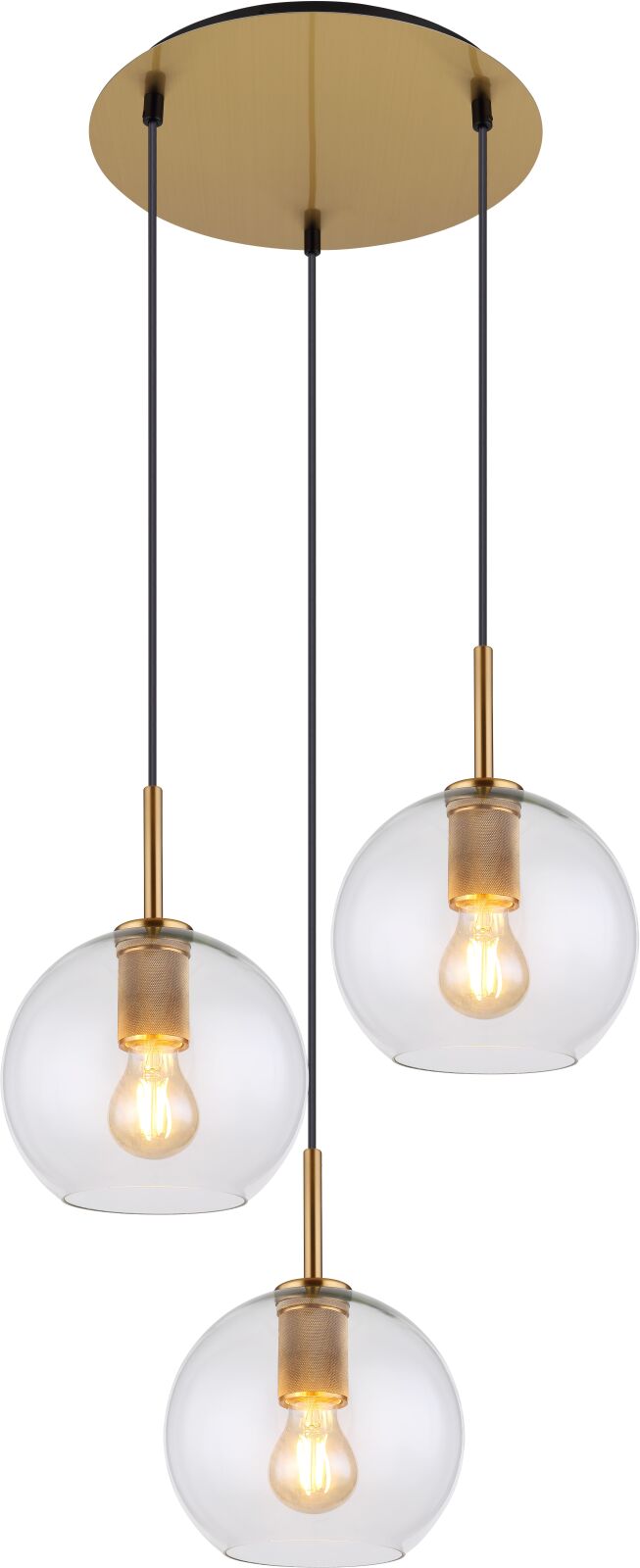 Hängeleuchte - messingfarben matt - 3-flammig - Ø 47 cm