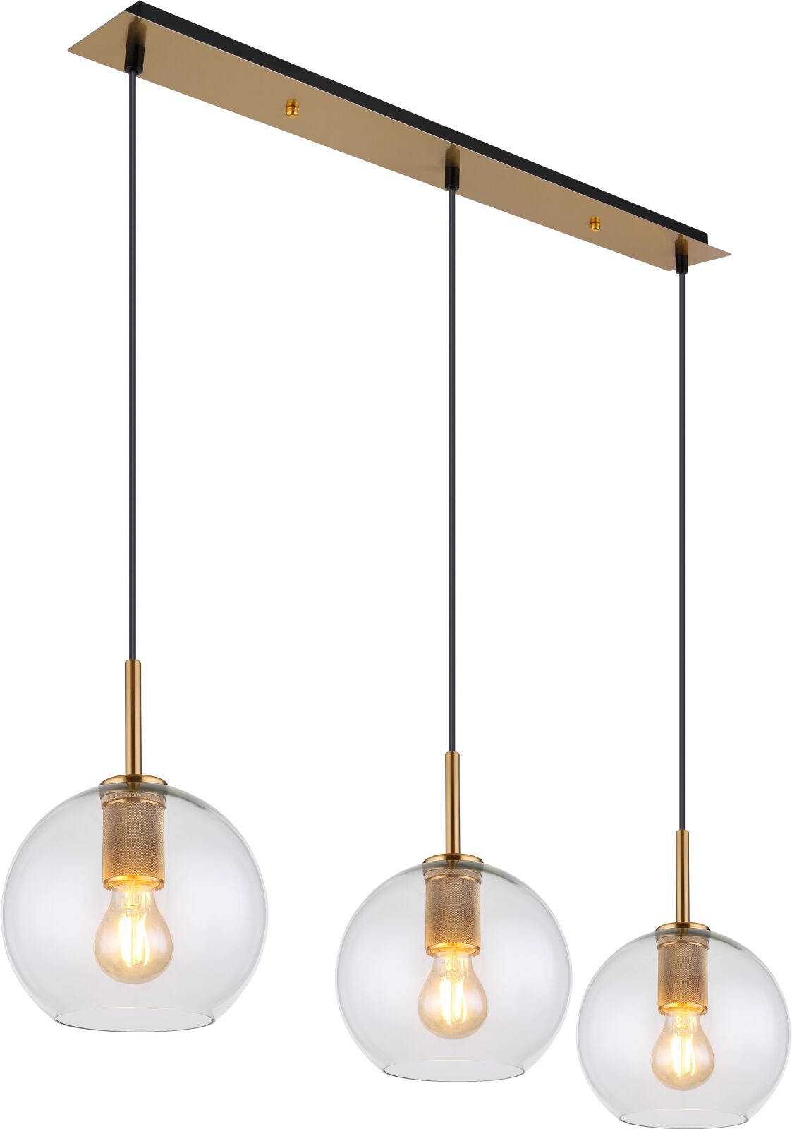 Hängeleuchte - messingfarben matt - 3-flammig - 90 cm