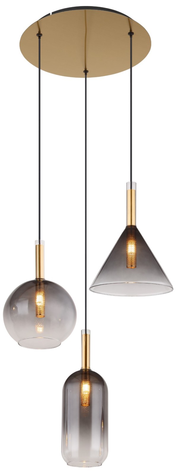 Hängeleuchte - messingfarben-schwarz - Ø 43 cm