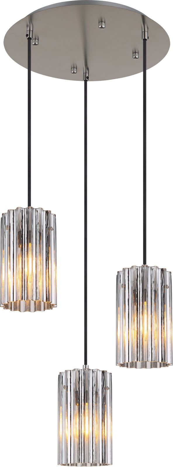 Hängeleuchte - Nickel matt - 3-flammig - Ø 35 cm