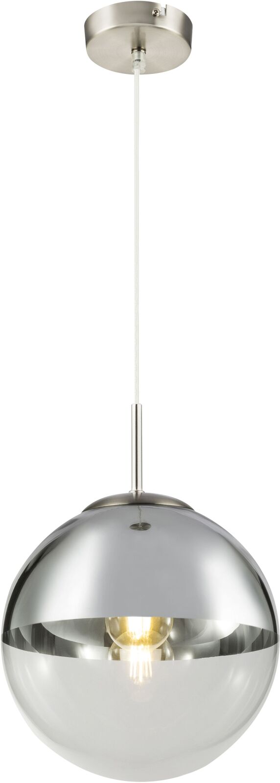 Hängeleuchte - Nickel matt - transparent - Ø 25 cm