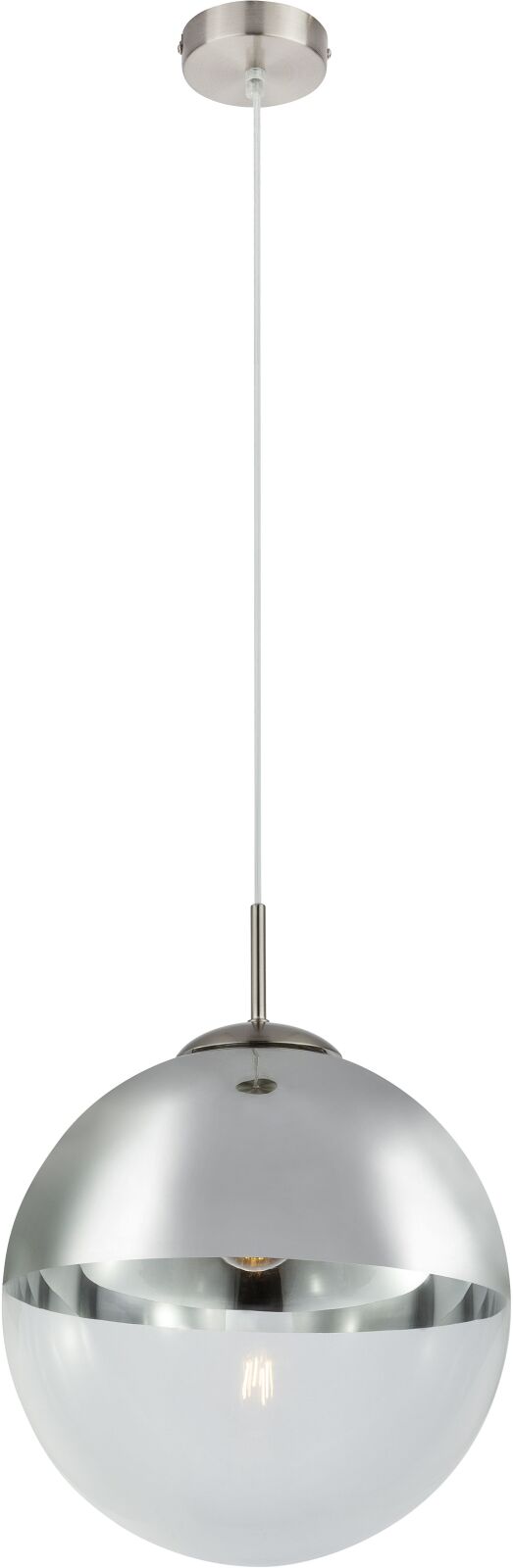 Hängeleuchte - Nickel matt - transparent - Ø 30 cm