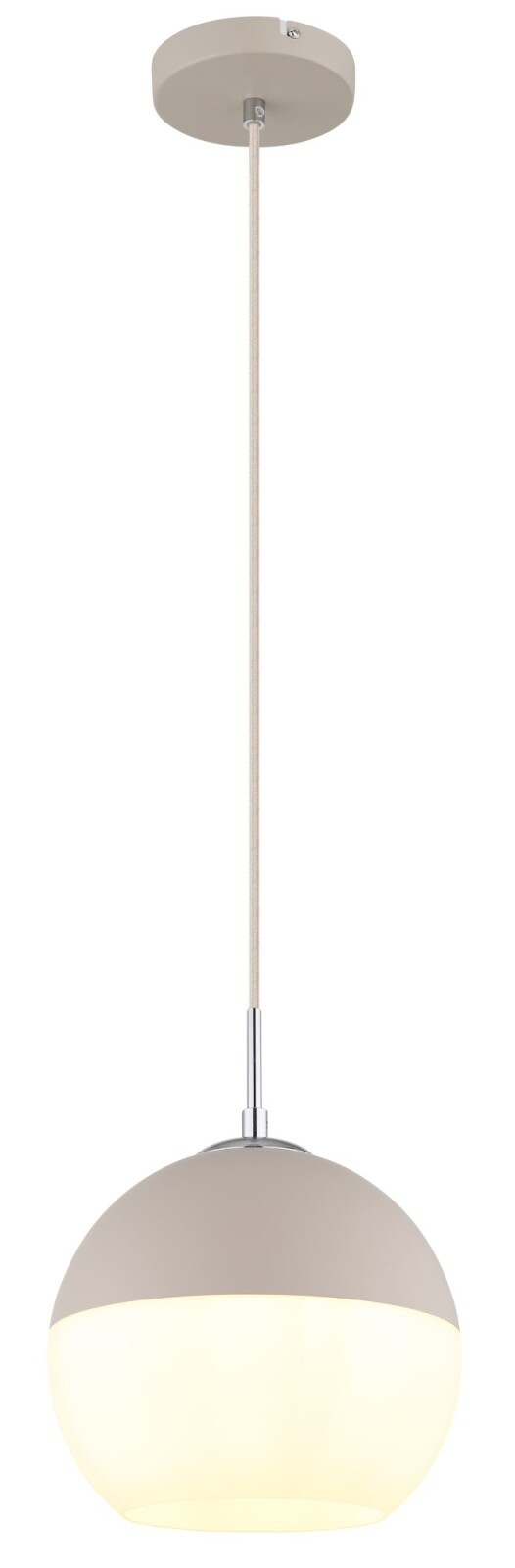 Hängeleuchte - sandfarben matt - weiß matt - 1-flammig - Ø 25 cm