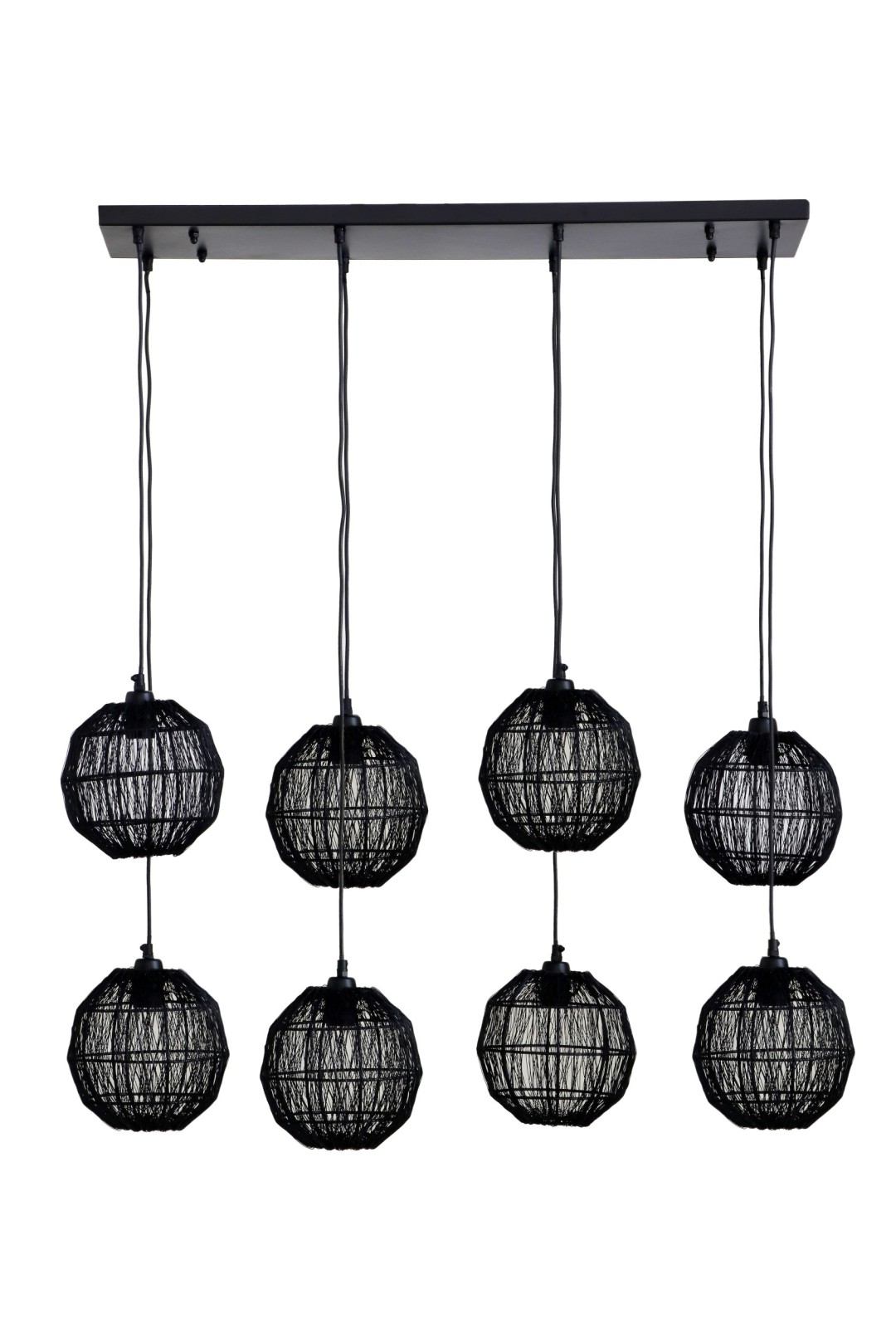 Hängeleuchte - schwarz - 94 cm - 8-flammig