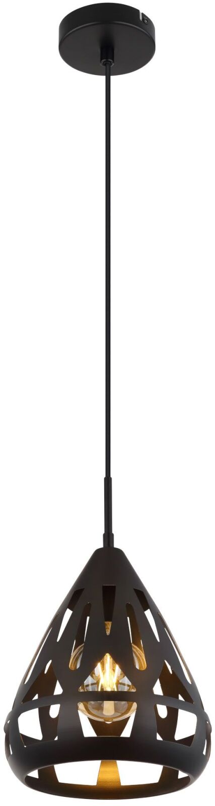Hängeleuchte - schwarz matt - 120 cm