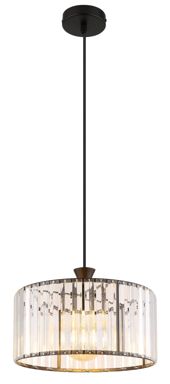 Hängeleuchte - schwarz matt - Acrylkristalle