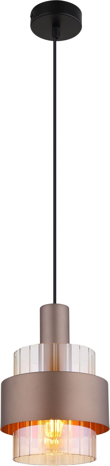 Hängeleuchte - schwarz matt - Bronze - einflammig