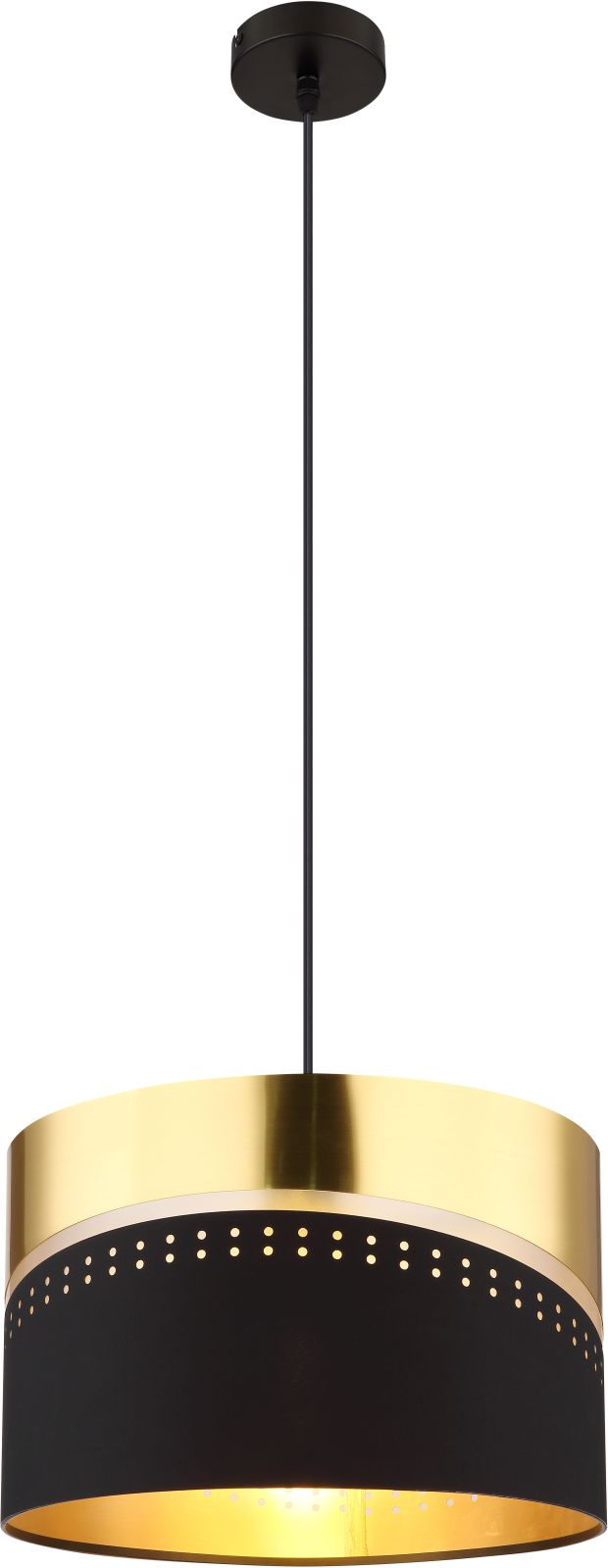 Hängeleuchte - schwarz matt - goldfarben - 120 cm