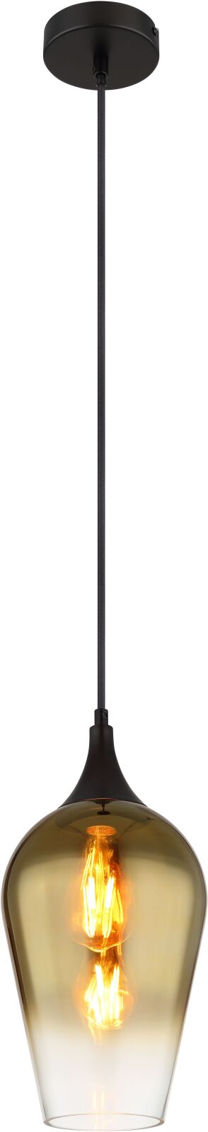 Hängeleuchte - schwarz matt - goldfarben - 120 cm
