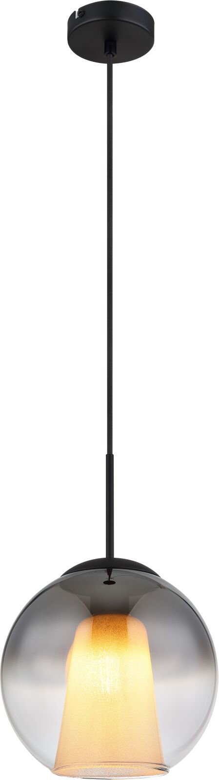 Hängeleuchte - schwarz matt - rauchfarben - Ø 25 cm