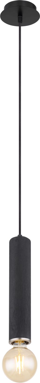 Hängeleuchte - schwarz matt - verbranntes Holz - 160 cm - 1-flammig