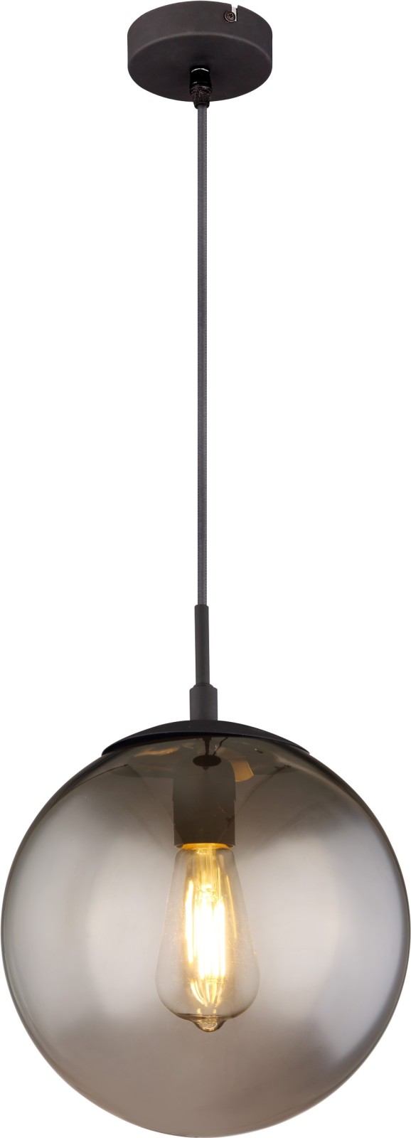 Hängeleuchte - schwarz - Metall - 1-flammig - 25 cm