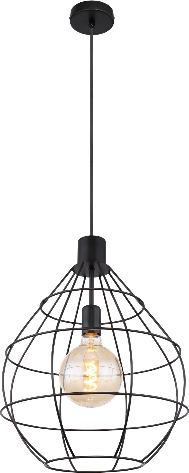 Hängeleuchte - schwarz - Metallstäbe - Ø 37 cm